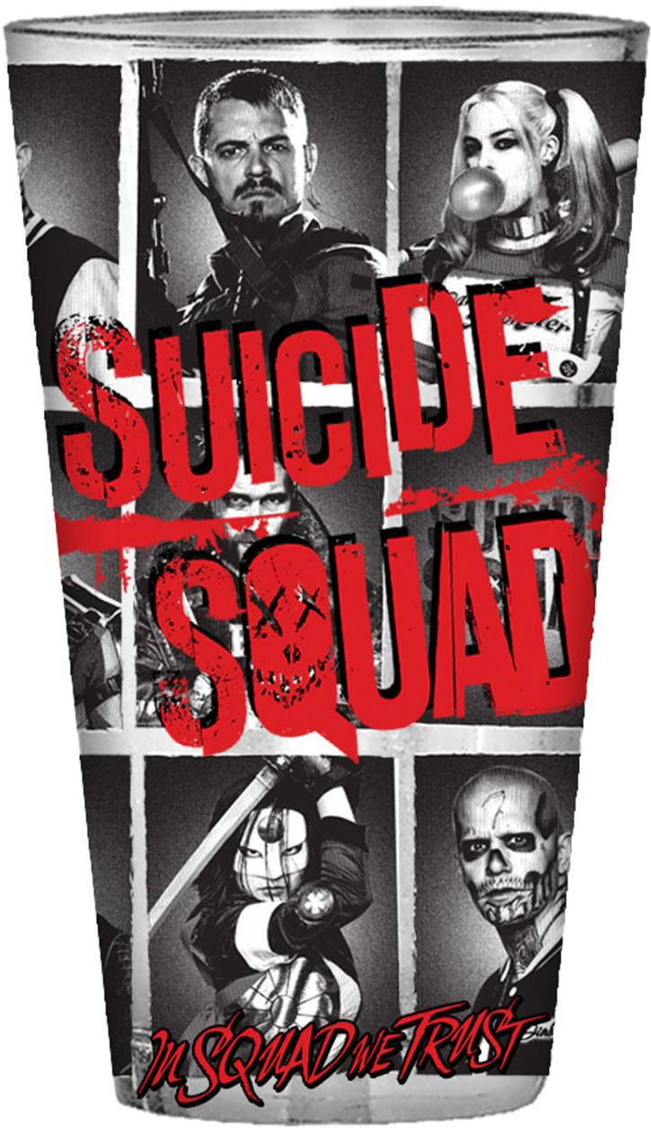 Suicide Squad Movie 16-Ounce Boxed Colored Glass