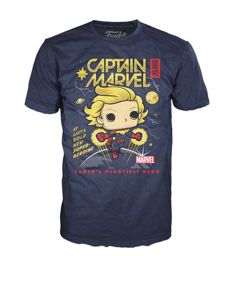 POP Tees Marvel Captain Marvel T-Shirt Large