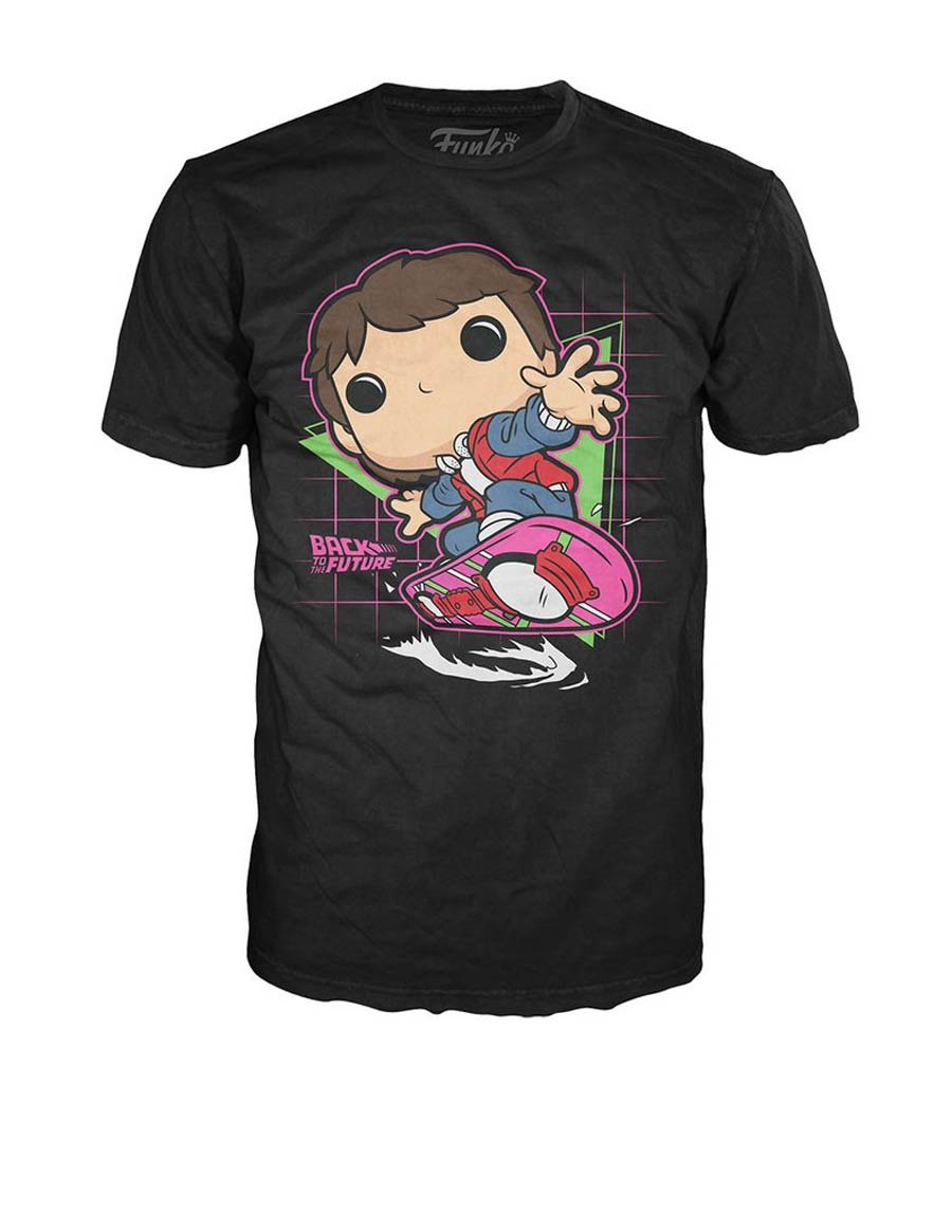 POP Tees Back To The Future Marty Hover Board T-Shirt Large