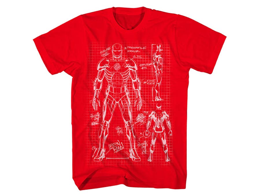 Iron Man Architectual Iron Red Youth T-Shirt Large