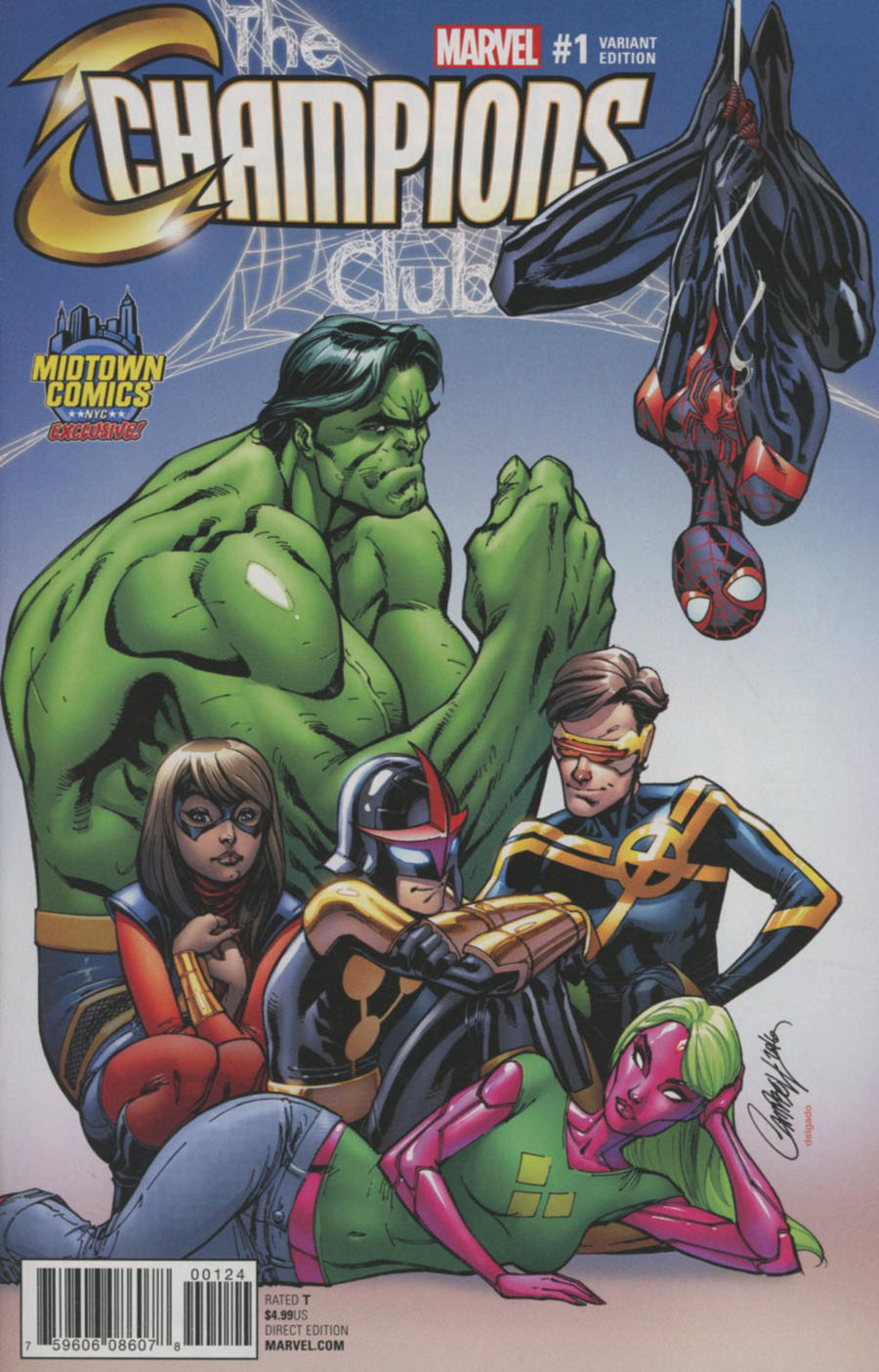 Champions (Marvel) Vol 2 #1 Cover B Midtown Exclusive J Scott Campbell Color Variant Cover (Marvel Now Tie-In)