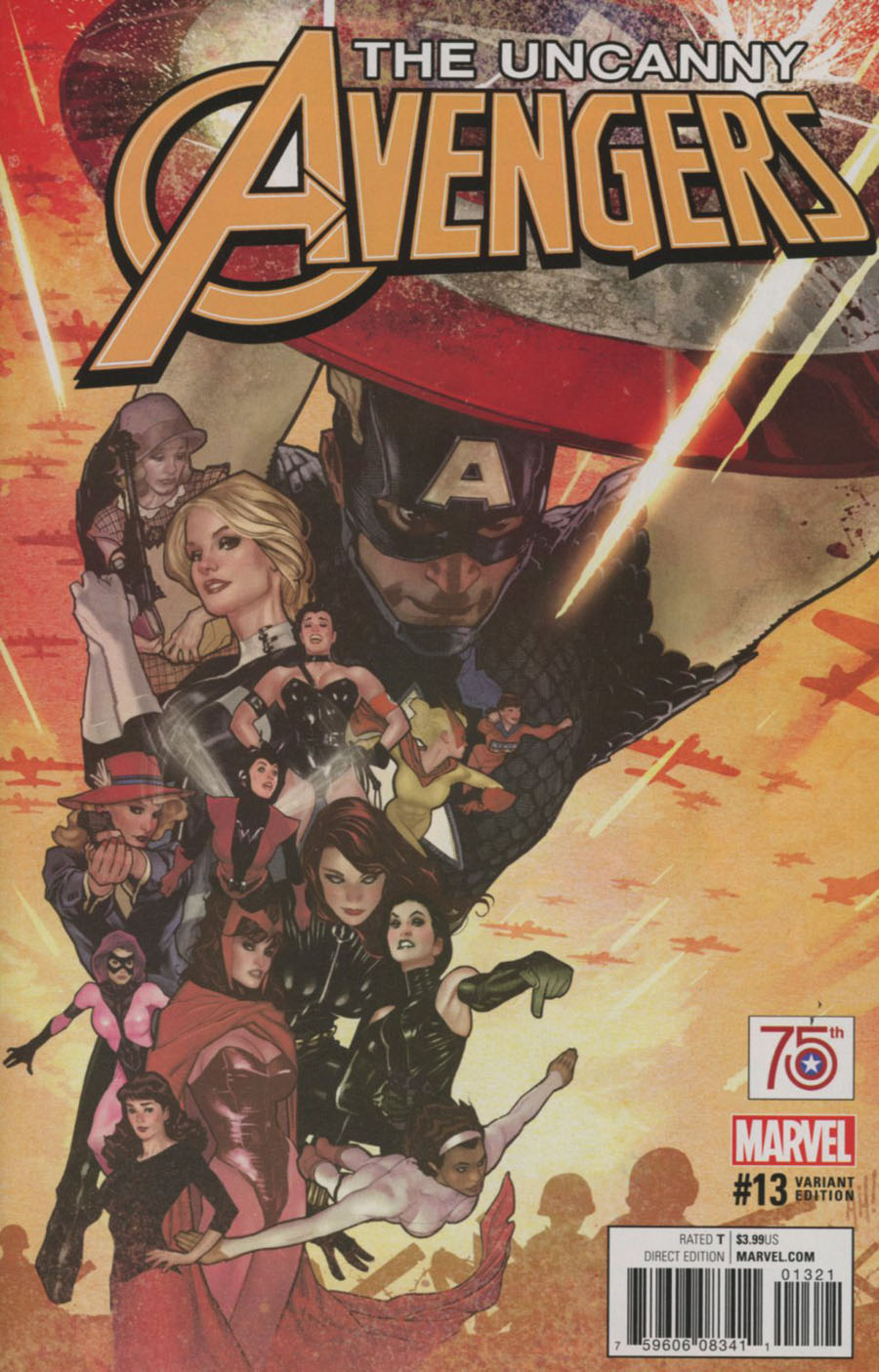 Uncanny Avengers Vol 3 #13 Cover B Incentive Adam Hughes Captain America 75th Anniversary Variant Cover (Civil War II Tie-In)
