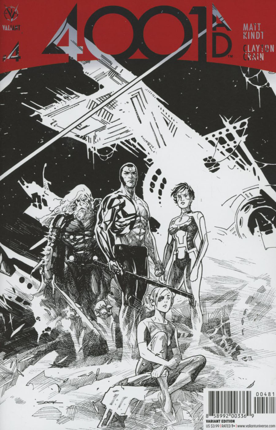 4001 AD #4 Cover H Incentive Ryan Sook Interlocking Artist Sketch Variant Cover