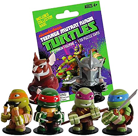 Teenage Mutant Ninja Turtles Keychain Figurine Blind Mystery Box 24-Piece Display