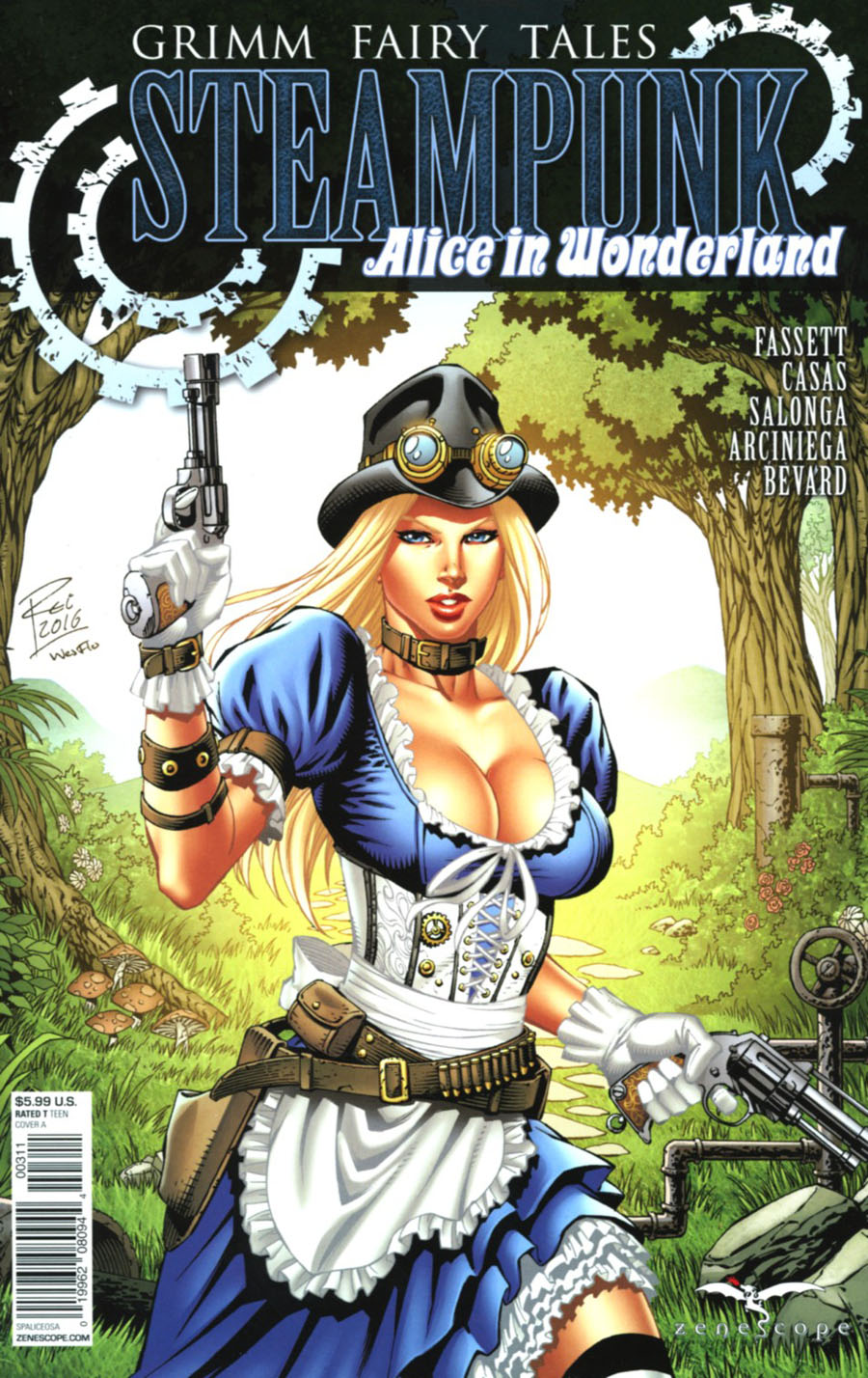 Grimm Fairy Tales Presents Steampunk Alice In Wonderland Cover A Renato Rei