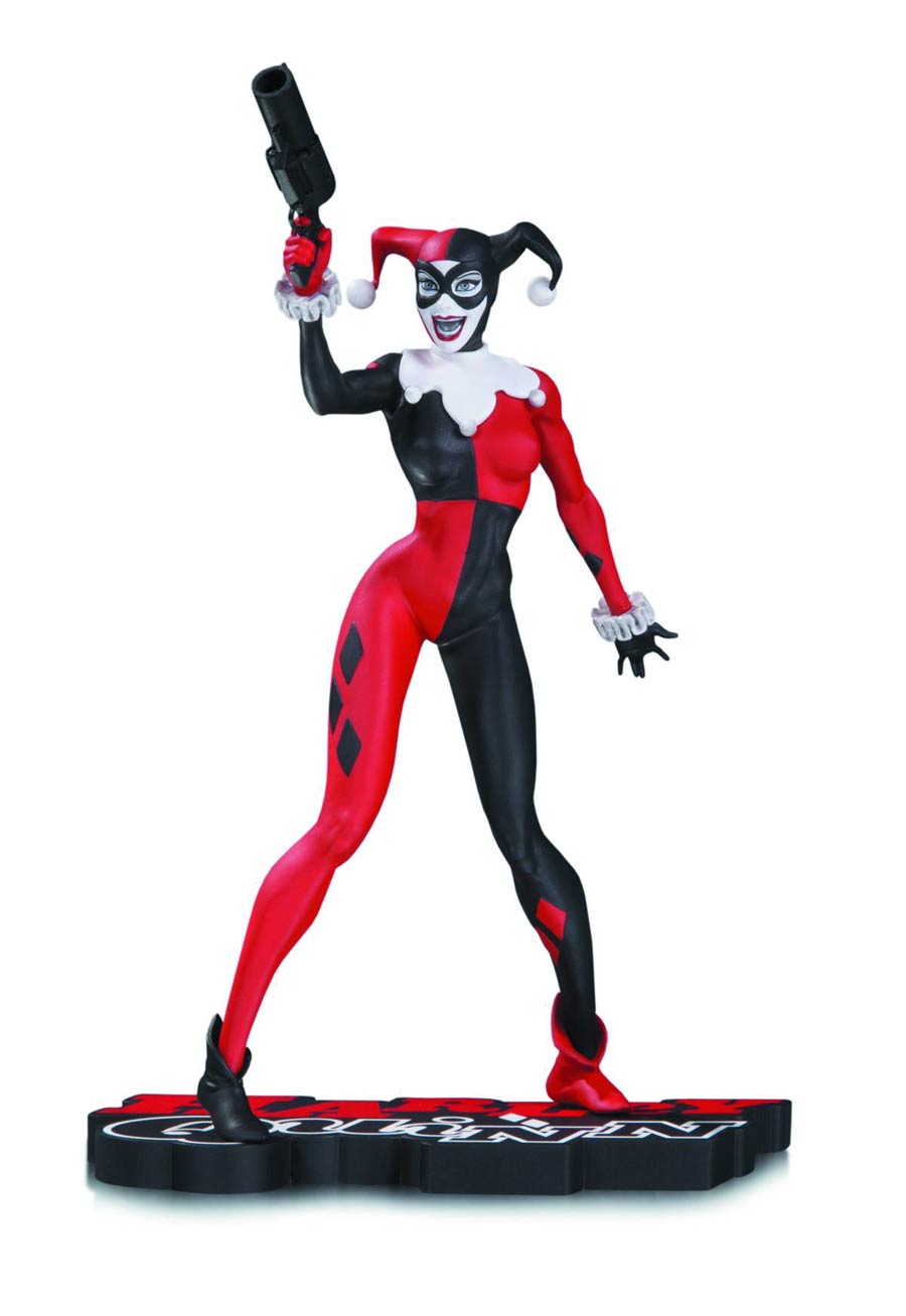 Harley Quinn Red White And Black Statue By Jim Lee