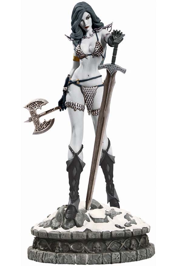 Women Of Dynamite Red Sonja Statue Black & White Edition