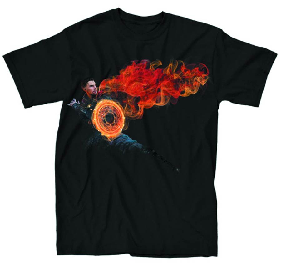 Doctor Strange Red Smoke Black T-Shirt Large