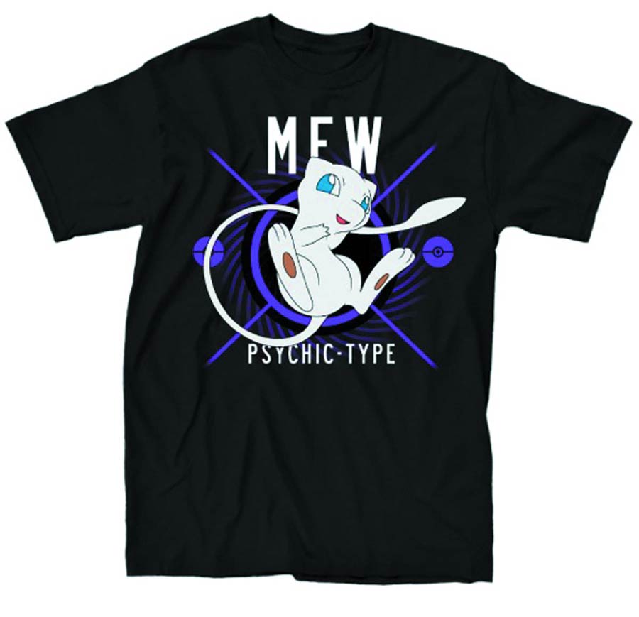 Pokemon I Mew It Black T-Shirt Large
