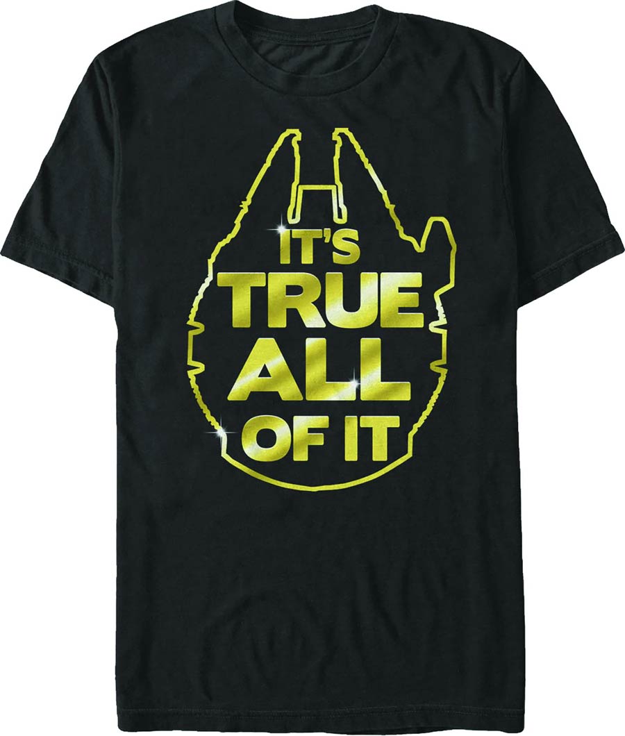 Star Wars Episode VII The Force Awakens Golden Truth Black T-Shirt Large