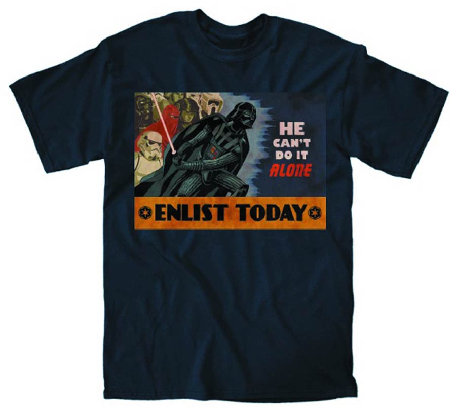 Star Wars Enlist Today Navy T-Shirt Large
