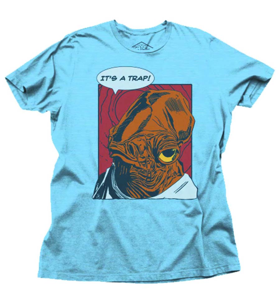 Star Wars Its A Trap Previews Exclusive Sky Blue Heather T-Shirt Large