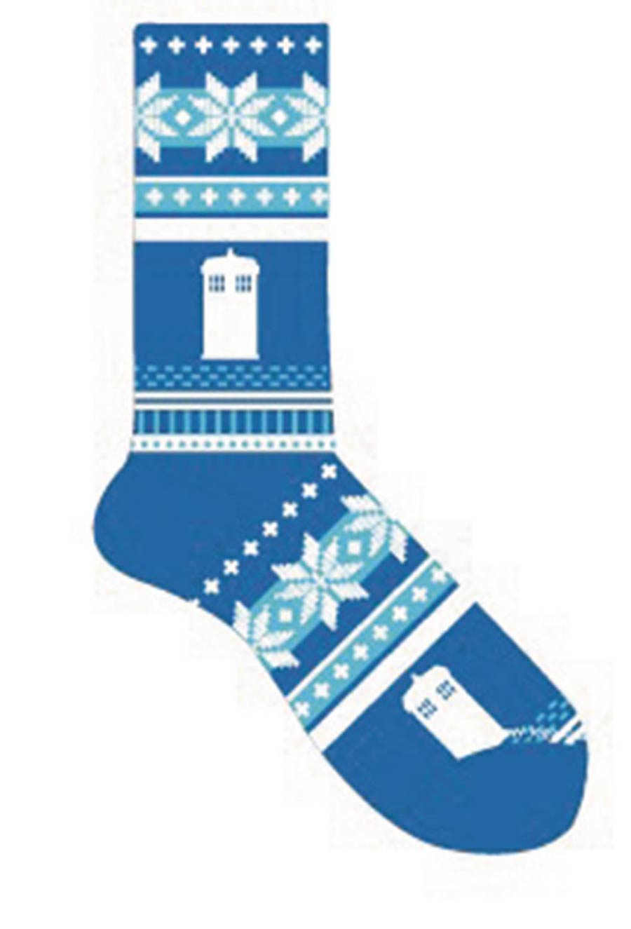 Doctor Who TARDIS Fairisle Chunky Knit Sock