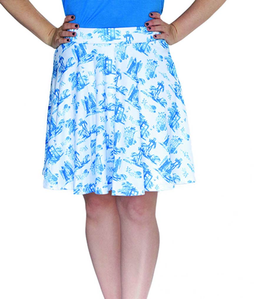 Doctor Who TARDIS Porcelain Print Skirt Medium