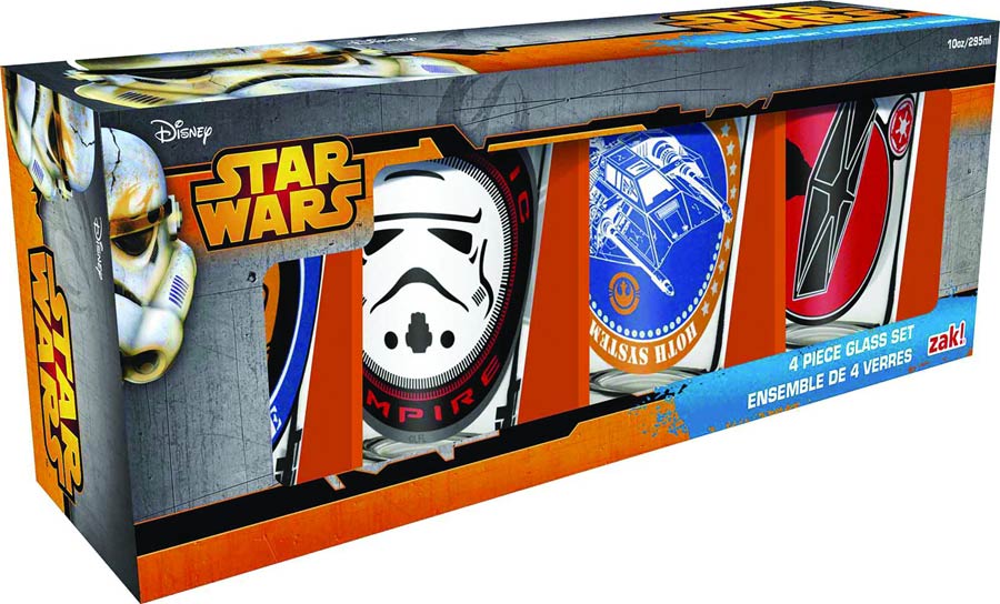 Star Wars 10-Ounce Glass Tumbler 4-Piece Gift Box