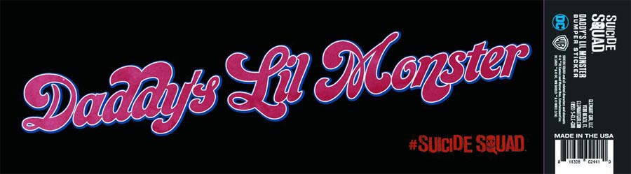 Suicide Squad Movie Daddys Lil Monster Bumper Sticker