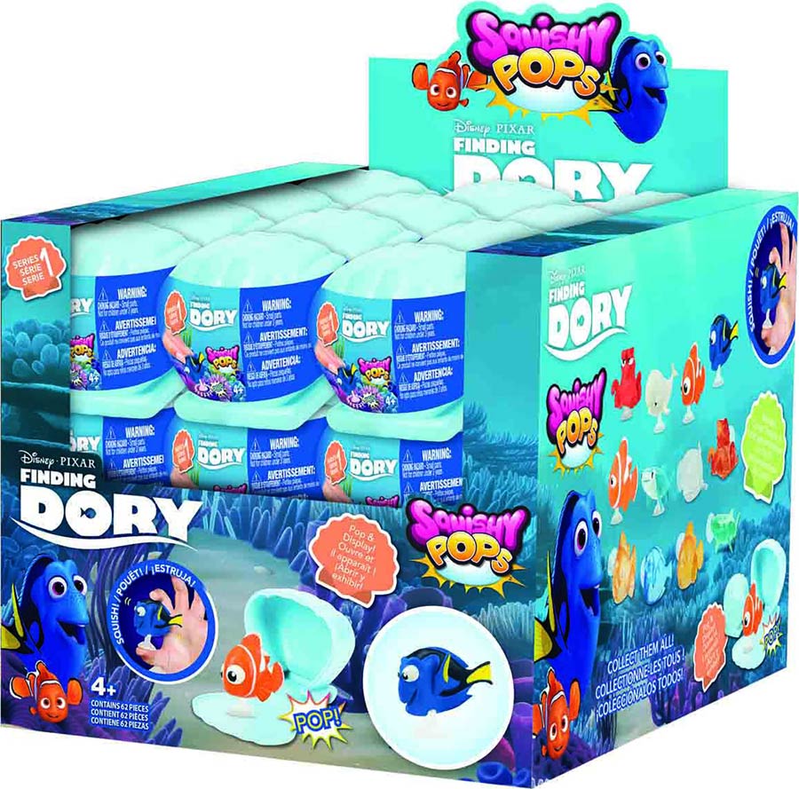 Disney Pixars Finding Dory Squishy Pop Squeeze Toy 62-Piece Display