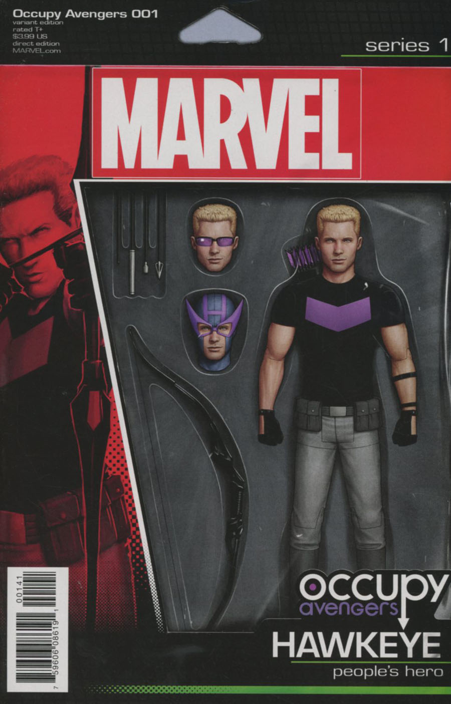 Occupy Avengers #1 Cover C Variant John Tyler Christopher Hawkeye Action Figure Cover (Marvel Now Tie-In)