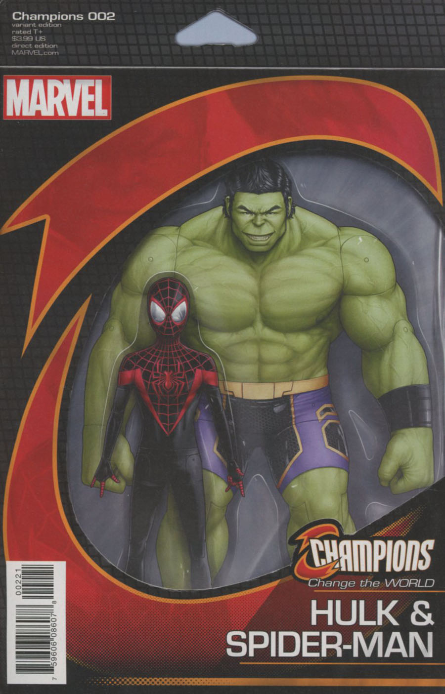 Champions (Marvel) Vol 2 #2 Cover B Variant John Tyler Christopher Marvel Now Miles & Hulk Action Figure Cover