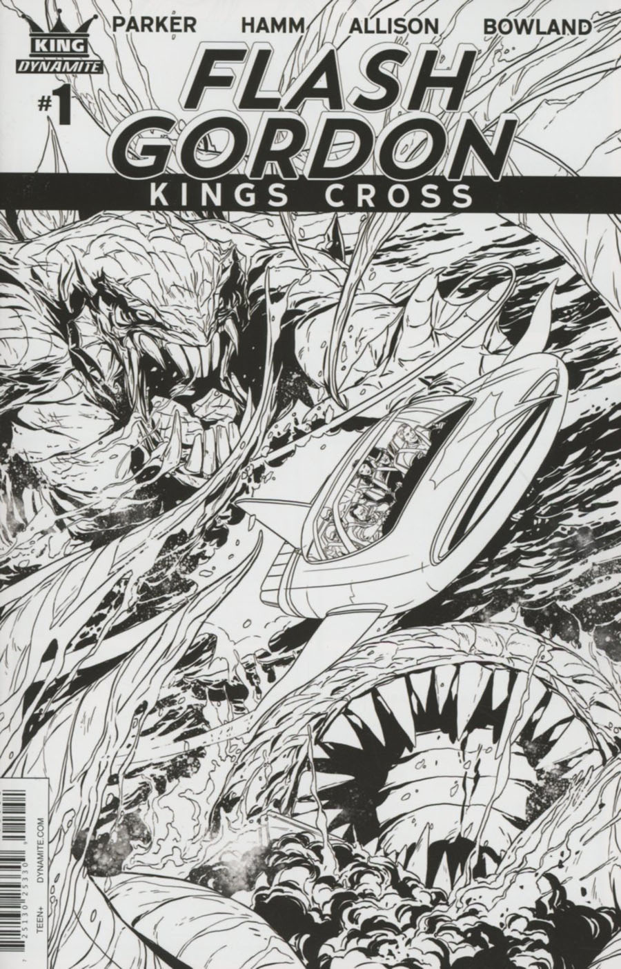 Flash Gordon Kings Cross #1 Cover E Incentive Marc Laming Black & White Cover