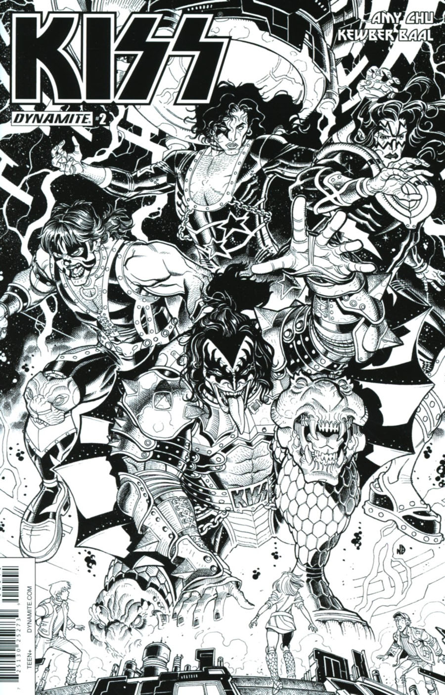 KISS Vol 3 #2 Cover D Incentive Nick Bradshaw Black & White Cover