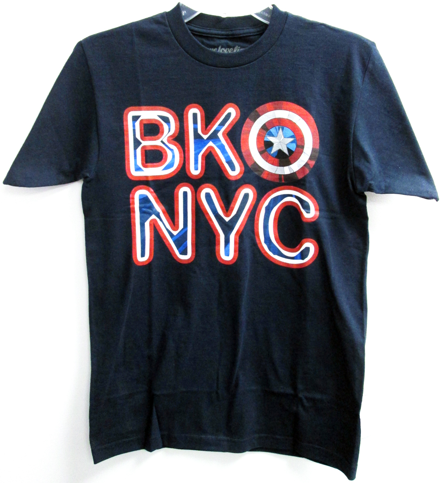 Captain America 75th Anniversary BKO NYC Navy Mens T-Shirt Large