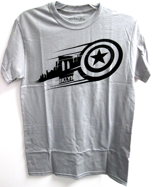 Captain America 75th Anniversary Shield The City Grey Mens T-Shirt Large