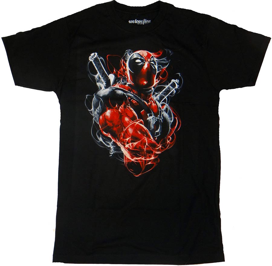 Deadpool Smoky Upper Mens T-Shirt Large