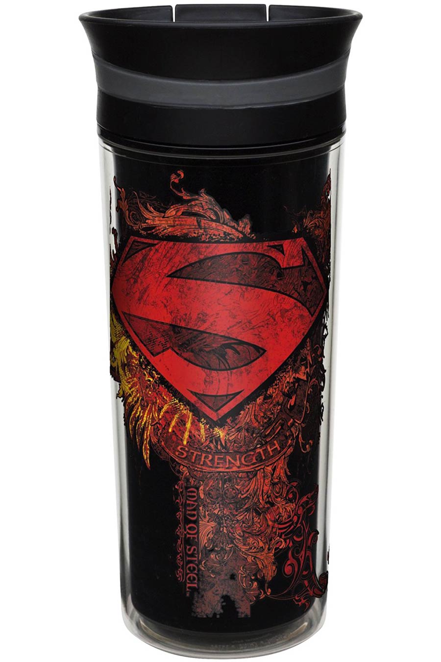 Superman Retro 16-Ounce Plastic Tumbler With Slide Lid