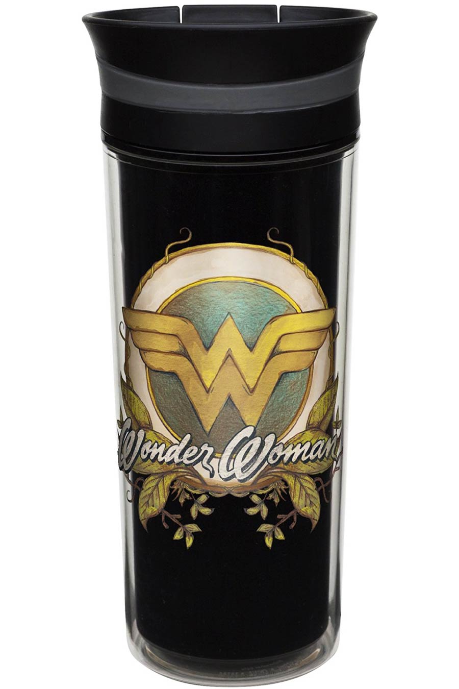 Wonder Woman Retro 16-Ounce Plastic Tumbler With Slide Lid