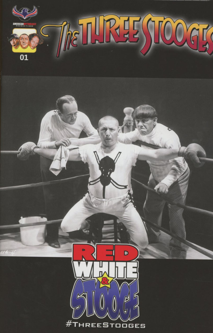 Three Stooges Red White & Stooge #1 Cover D Incentive Photo Black & White Variant Cover