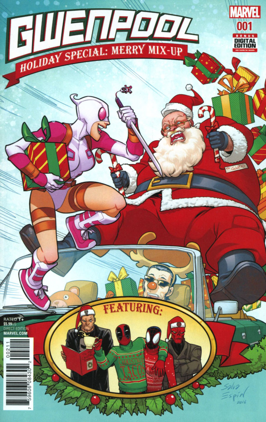 Gwenpool Holiday Special Merry Mix-Up Cover A Regular Salva Espin Cover