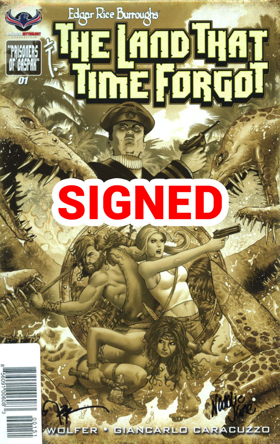 Edgar Rice Burroughs Land That Time Forgot #1 Cover E Variant Antique Cover Signed By Mike Wolfer