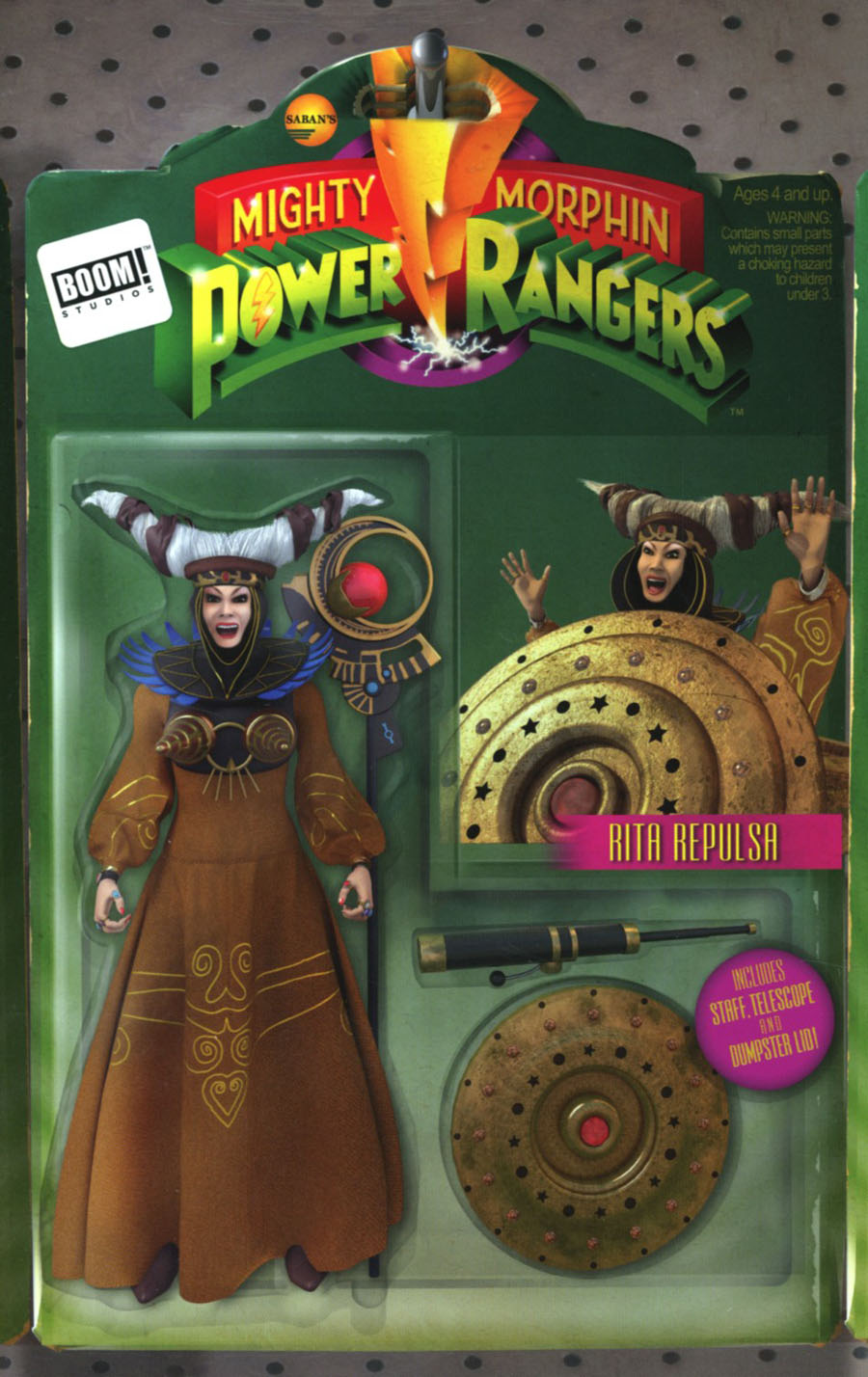 Mighty Morphin Power Rangers (BOOM Studios) #10 Cover B Variant Telmos Santos Action Figure Cover
