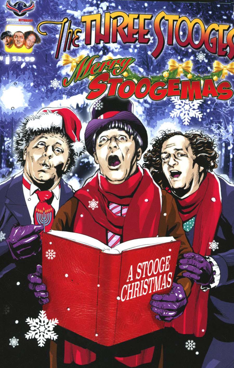 Three Stooges Merry Stoogemas Cover B Variant Greg Larocque Cover
