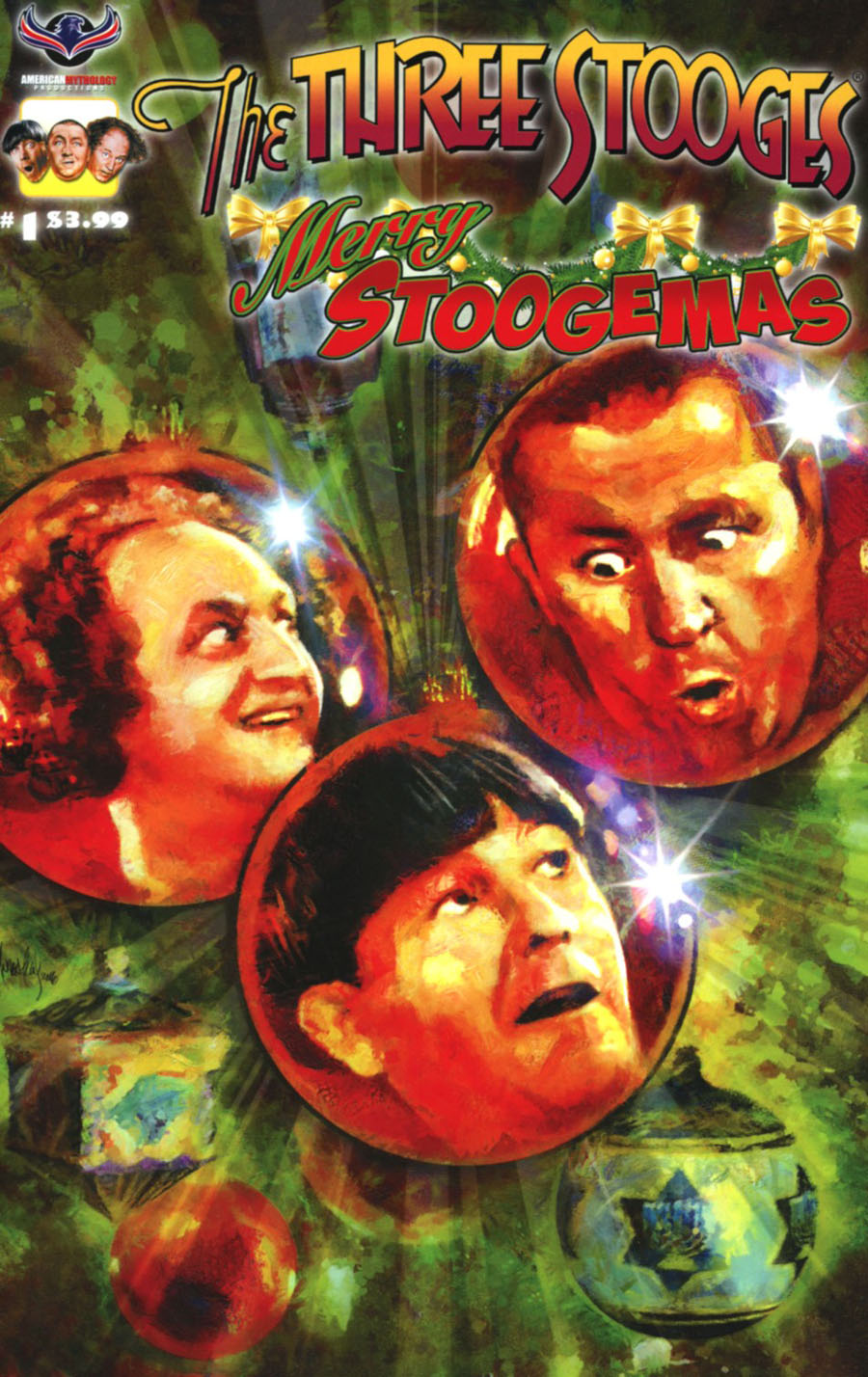 Three Stooges Merry Stoogemas Cover A Regular Mark Wheatley Cover