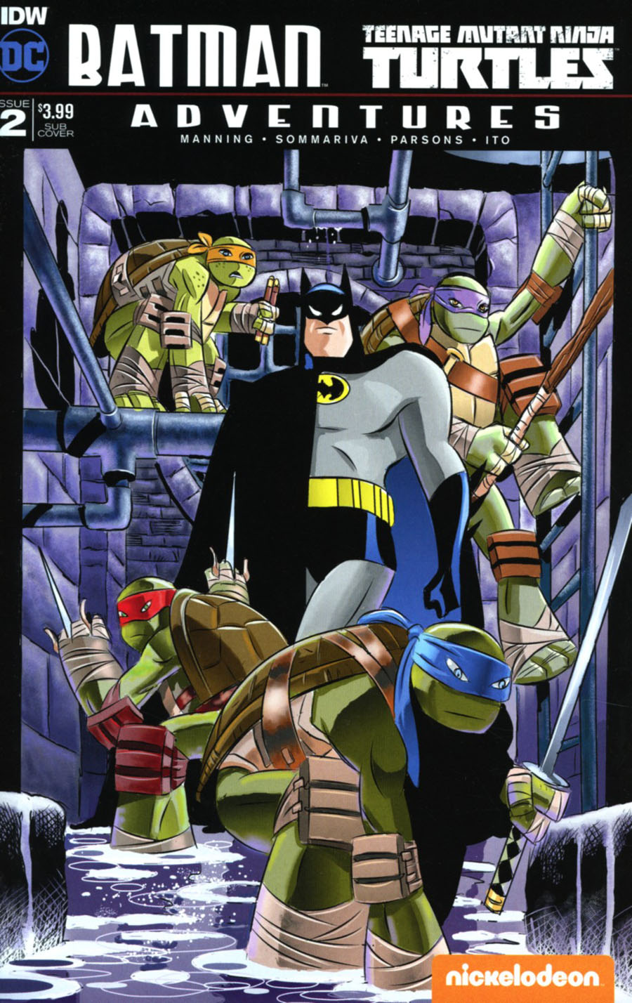 Batman Teenage Mutant Ninja Turtles Adventures #2 Cover B Variant Rick Burchett Subscription Cover