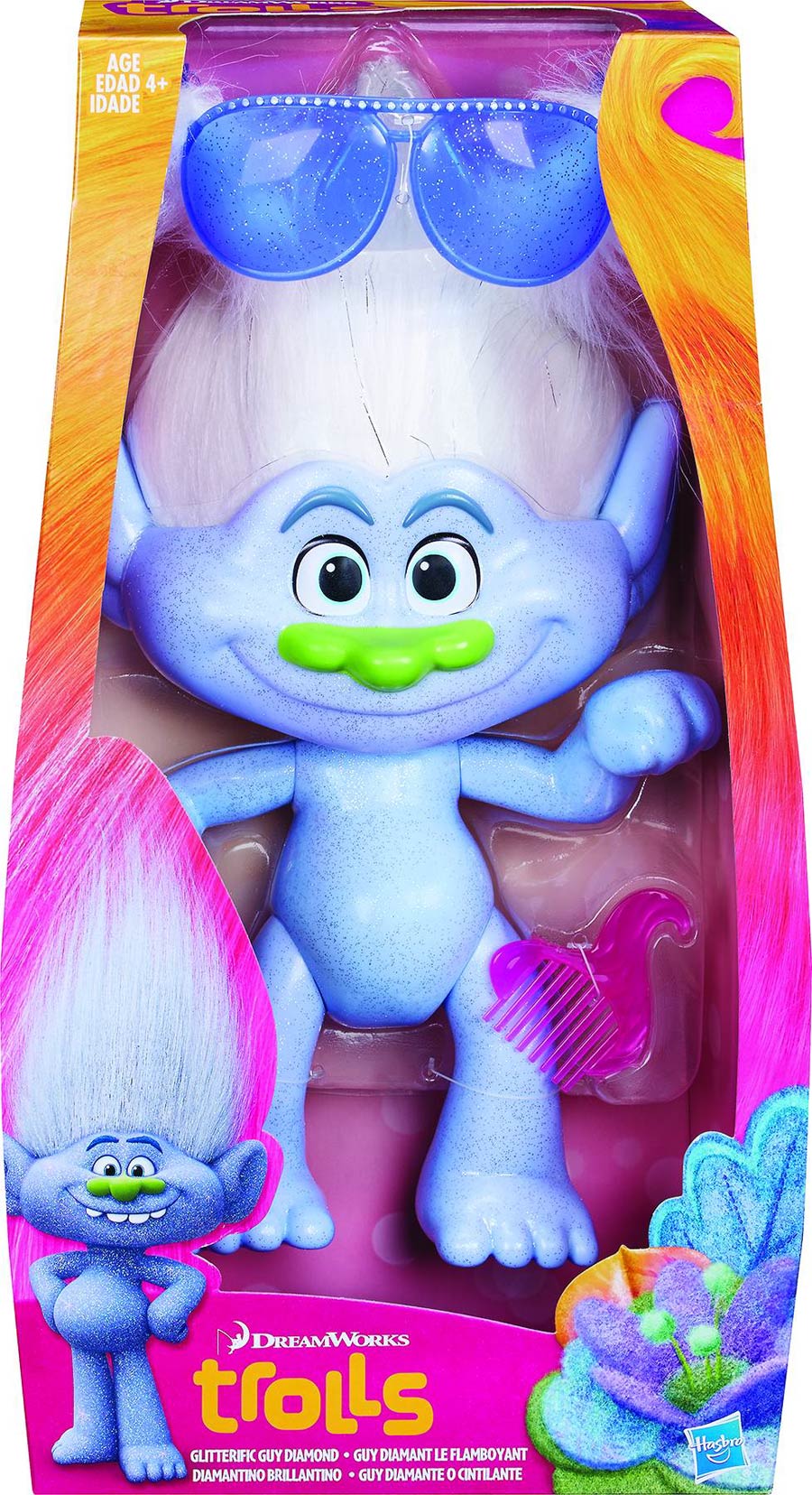 Trolls Glitterific Guy Diamond Figure Case