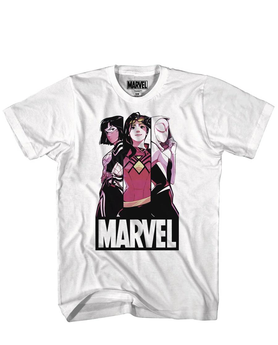 Marvel Heroes Lady Aranas Previews Exclusive White T-Shirt Large