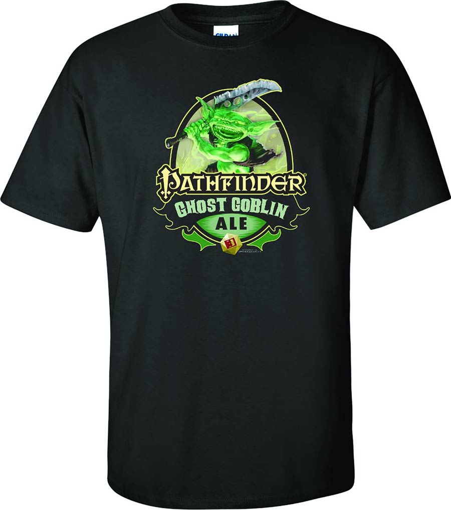 Pathfinder Ghost Goblin Ale Black T-Shirt XXX-Large