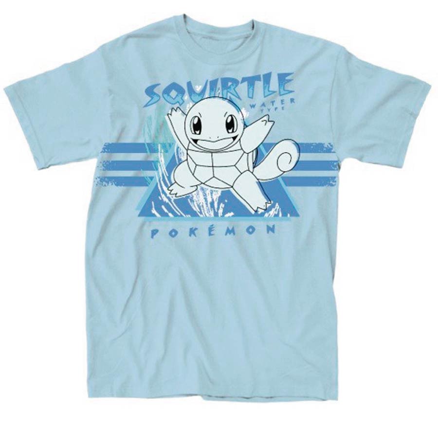 Pokemon Splish Splash Light Blue T-Shirt Large