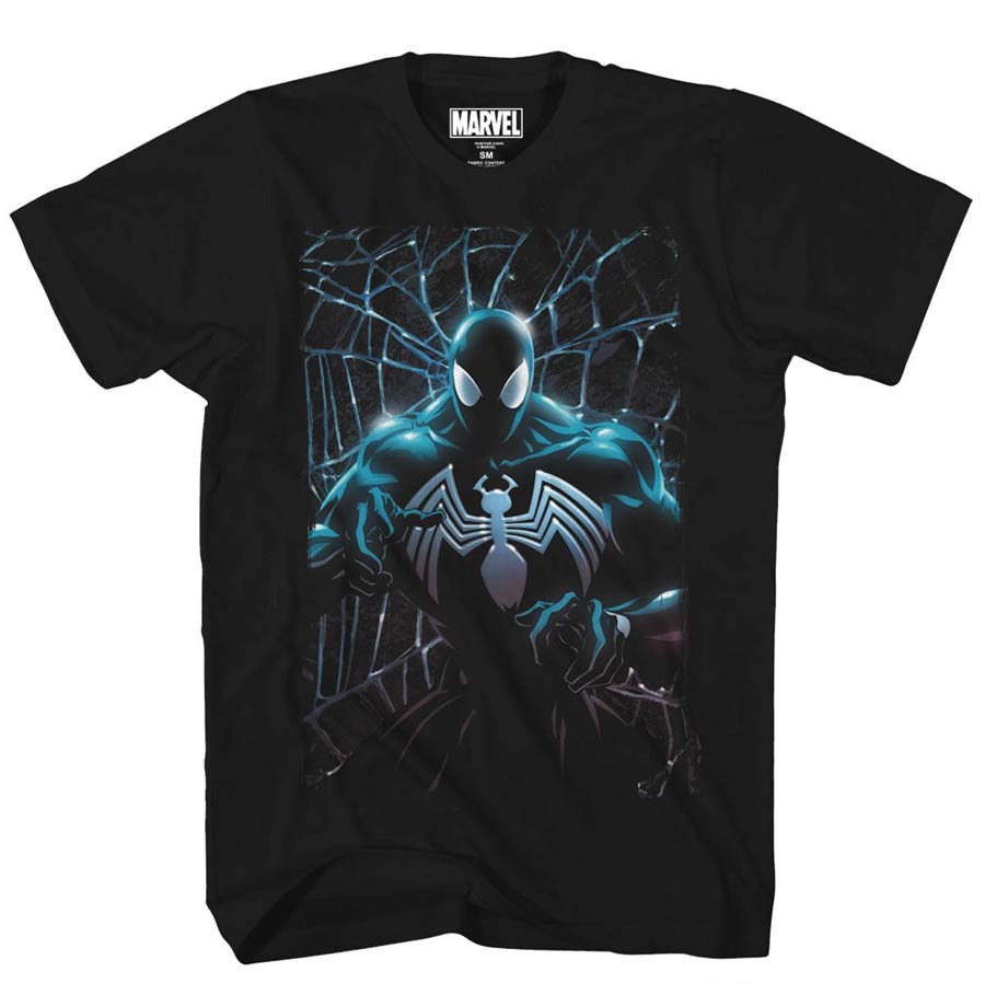 Spider-Man Gleaming Spidey Black T-Shirt Large