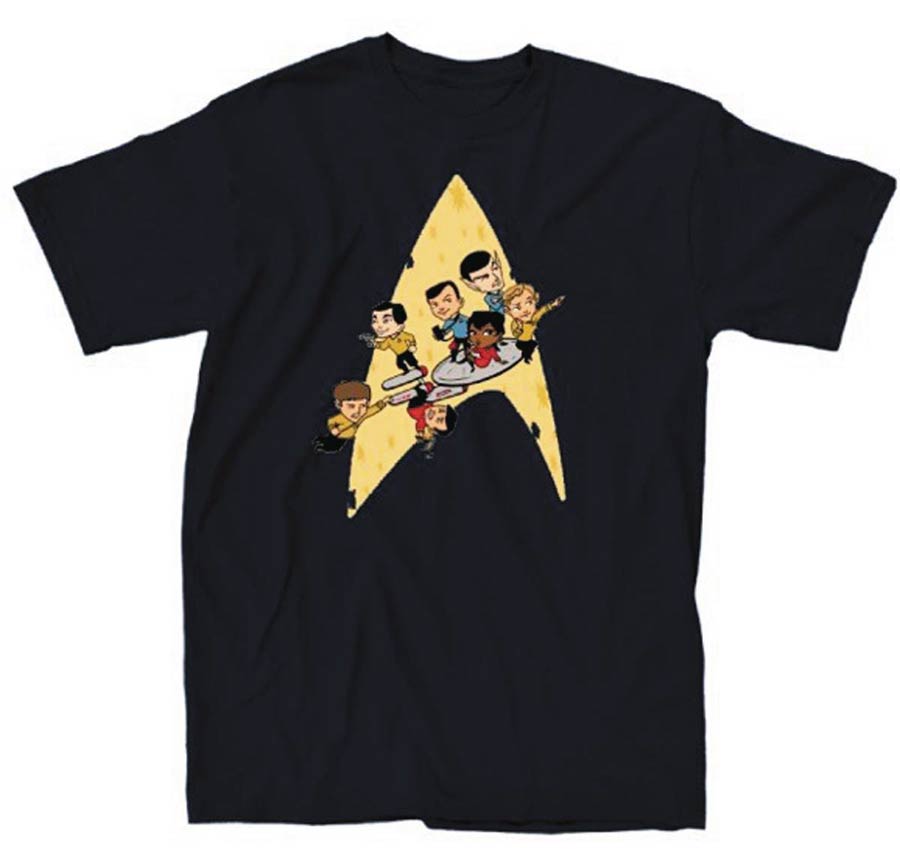 Star Trek Boldly Go Chibi Navy T-Shirt Large