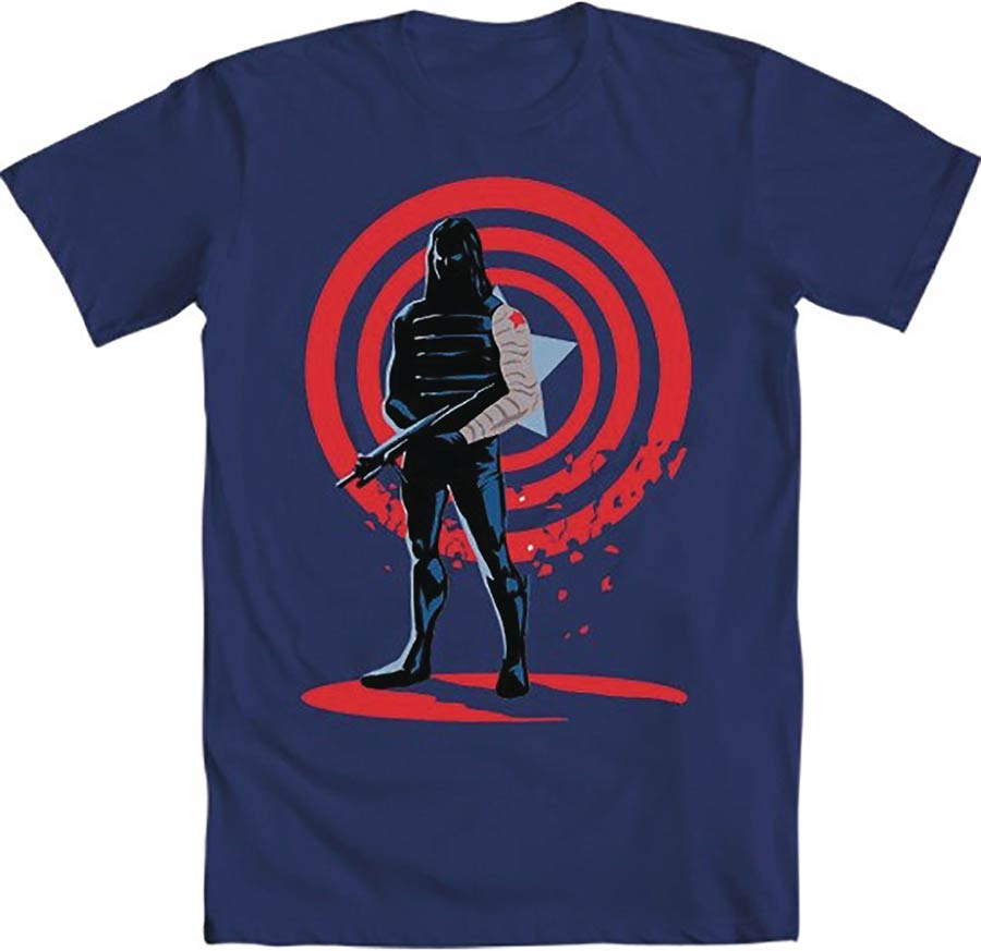 Winter Soldier Red America Black T-Shirt Large