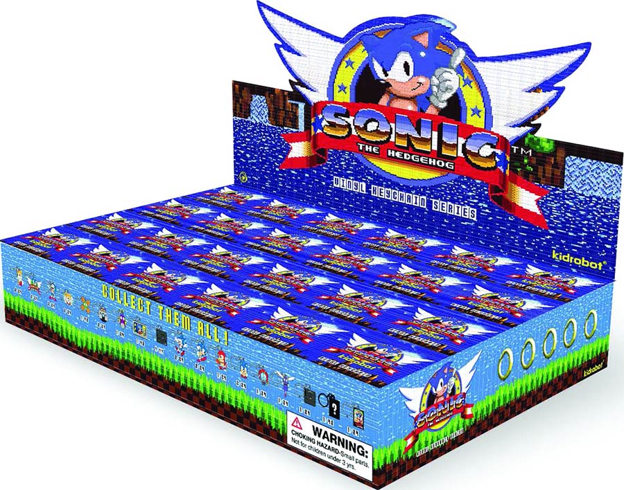 Sonic The Hedgehog Keychain Blind Mystery Box Display