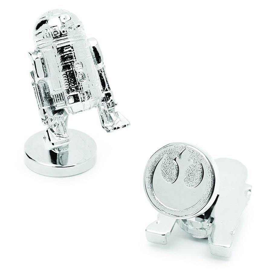Star Wars 3D Cufflinks - R2-D2 Palladium