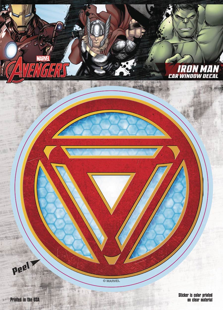 Marvel Comics Logo Vinyl Decal - Iron Man ARC Reactor