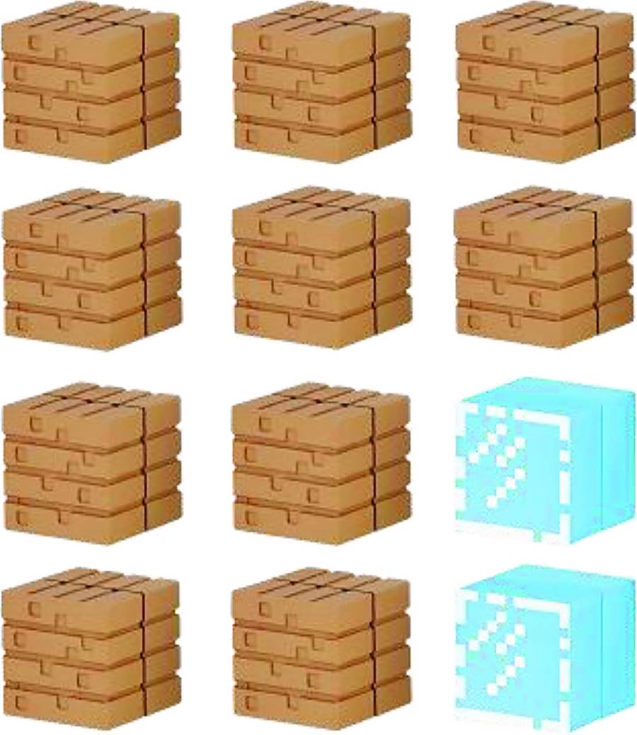 Minecraft Mine-Keshi Wood Plank & Glass Block Set