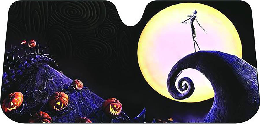 Nightmare Before Christmas Jack Skellington With Moon Accordion Auto Sunshade