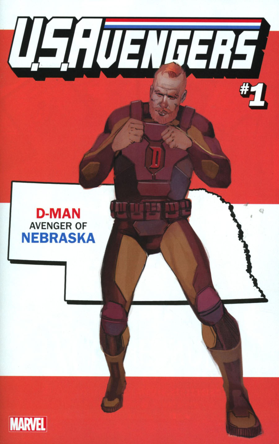 U.S.Avengers #1 Cover Z-H Variant Rod Reis Nebraska State Cover (Marvel Now Tie-In)